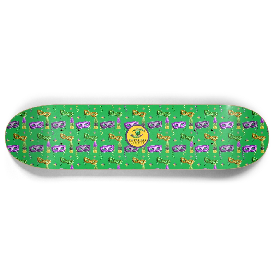 Green Mardi Gras Custom Skateboard