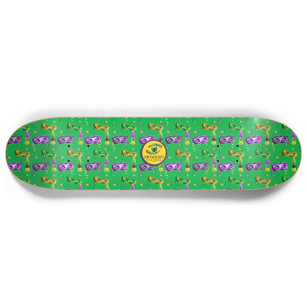 Green Mardi Gras Custom Skateboard