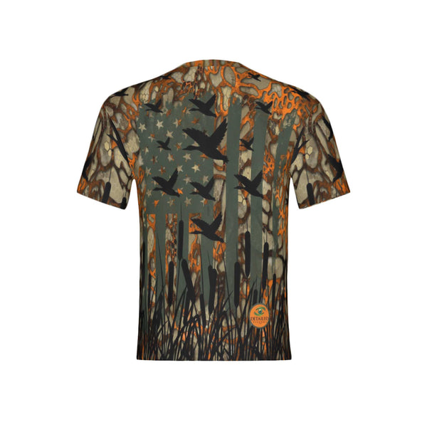 Men USA Duck Camo Performance UPF+50 Short Sleeve Shirt