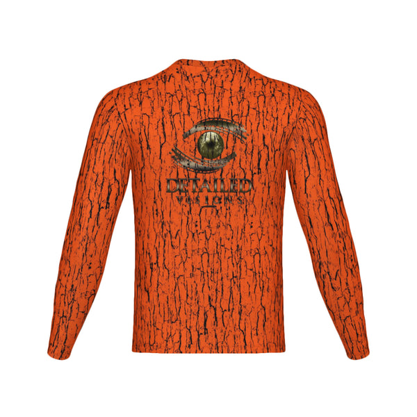 Men Hunter's Orange Tree Bark Camo Performance UPF+50 Long Sleeve Shirt