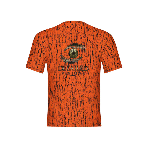 Men Hunter's Orange Tree Bark Camo Performance UPF+50 Short Sleeve Shirt