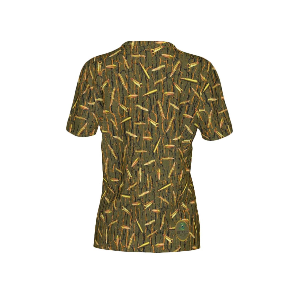 Women Tree Bark Ammo Camo Performance UPF+50 V-Neck Short Sleeve Shirt