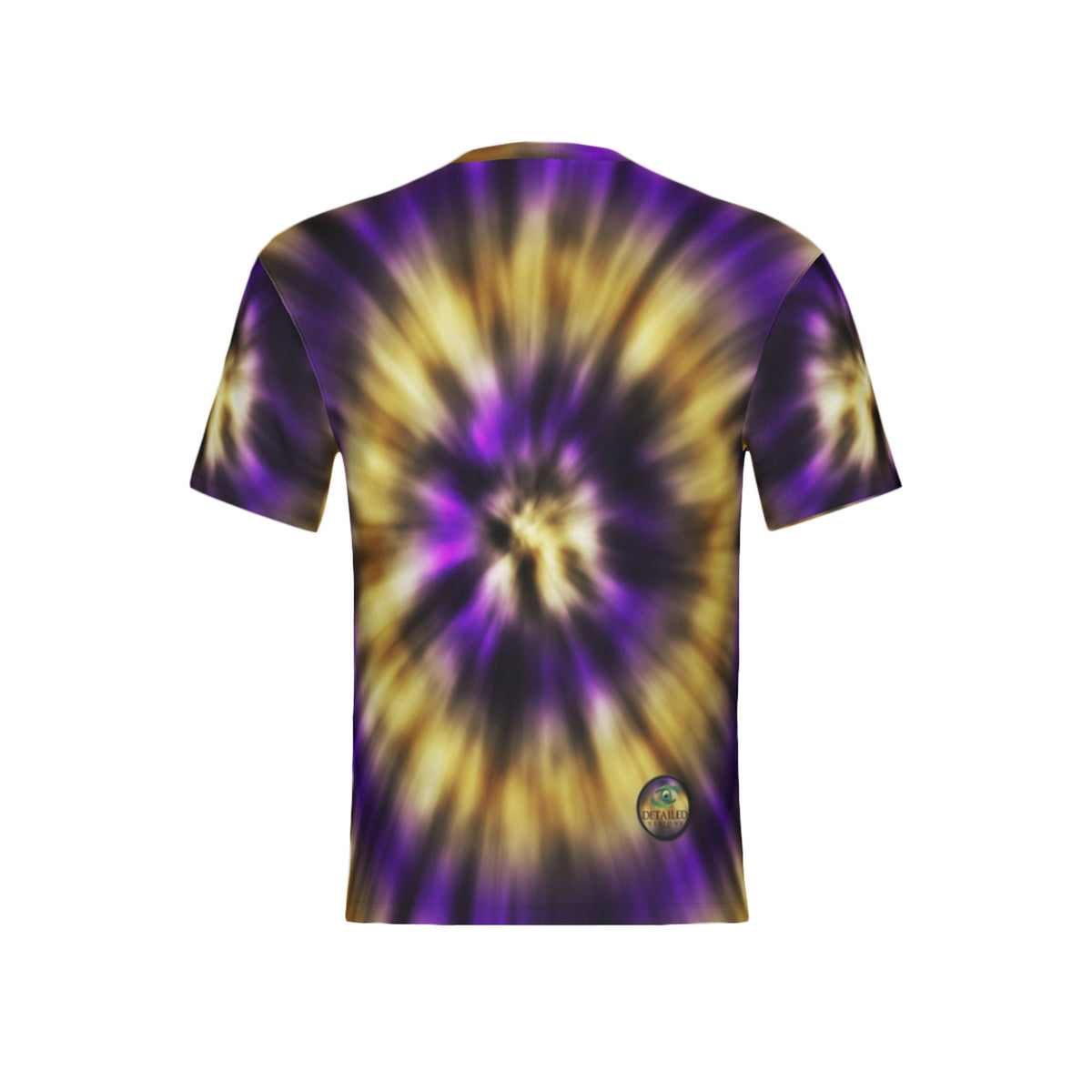 Men Purple and Gold Tie-Dye Performance UPF+50 Short Sleeve Shirt