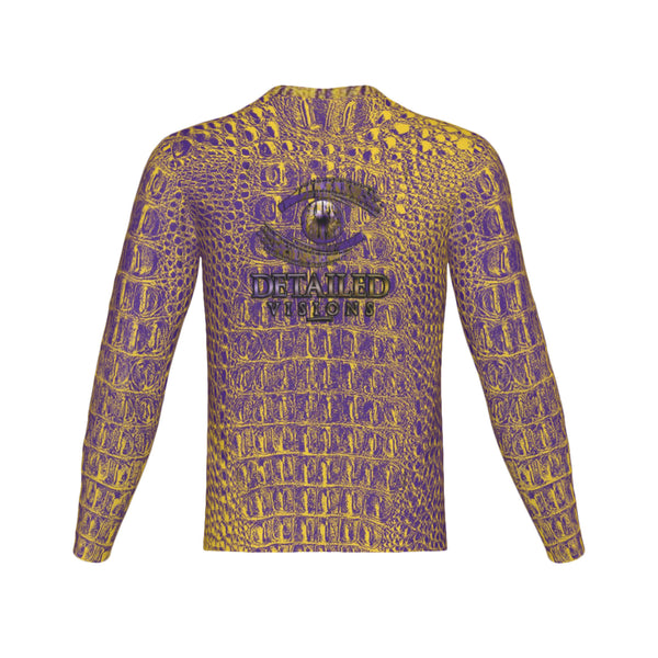 Men Purple and Gold Gator Performance UPF+50 Long Sleeve Shirt