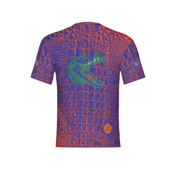 Men Blue and Orange Gators Performance UPF+50 Short Sleeve Shirt