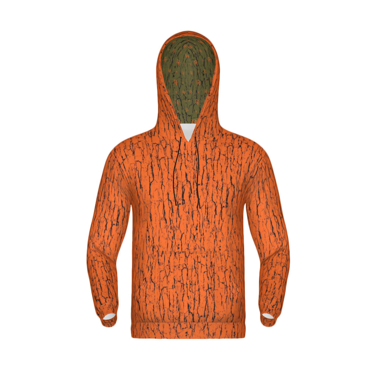 Hunter Orange Tree Bark Camo Unisex Hoodie