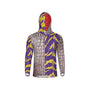 Cajuns Gators/Purple and Gold Tigers Tree Bark Mix Match Unisex Performance UPF+50 Hoodie