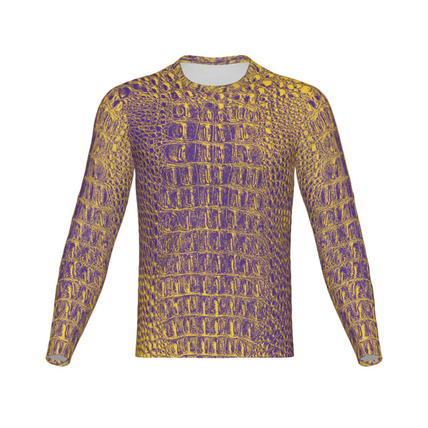 Men Purple and Gold Gator Performance UPF+50 Long Sleeve Shirt