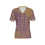 Women Purple and Gold Gator Performance UPF+50 V-Neck Short Sleeve Shirt