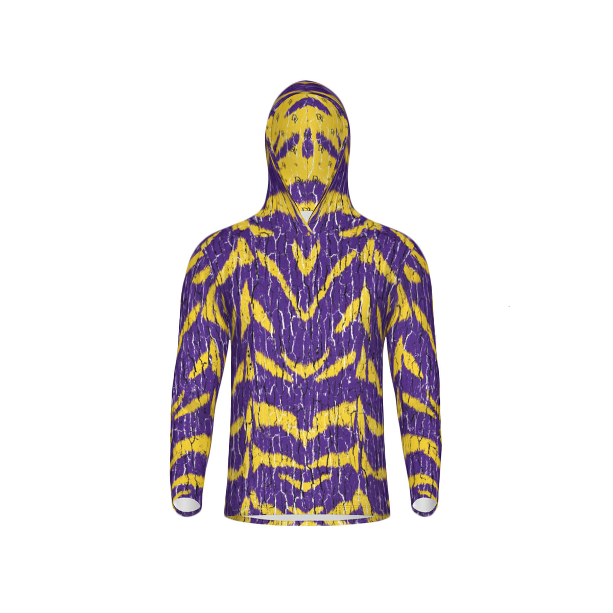 Purple and Gold Tigers Tree Bark Unisex Performance UPF+50 Hoodie