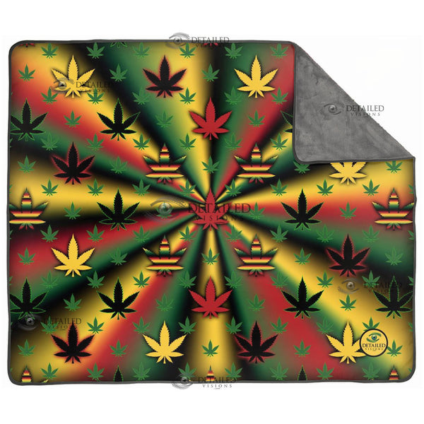 Rasta Pixel Fleece Blankets