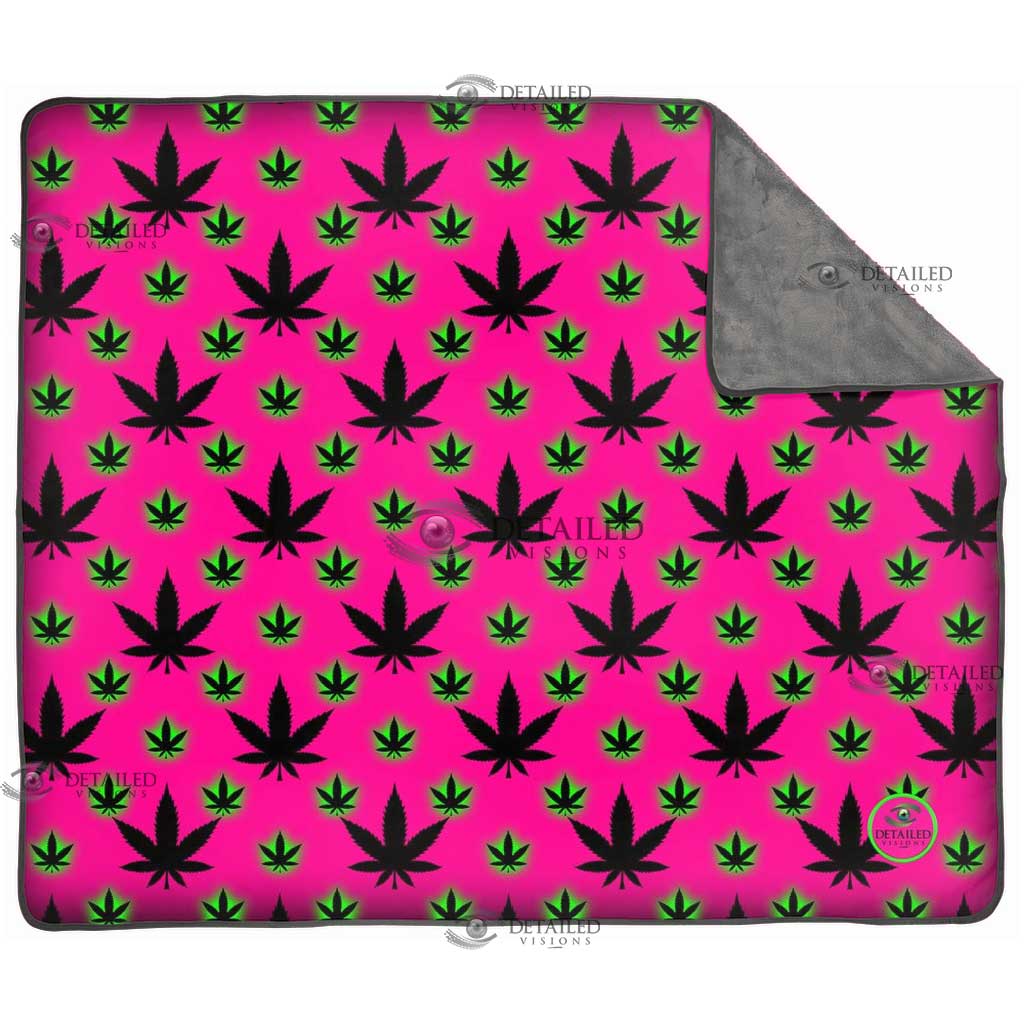 Pink Lime Kush Pixel Fleece Blankets