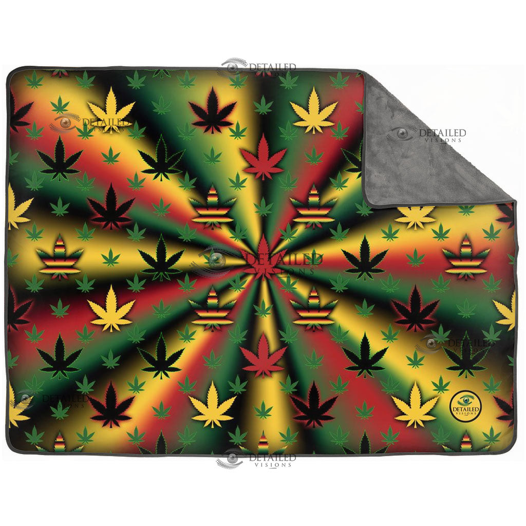 Rasta Pixel Fleece Blankets