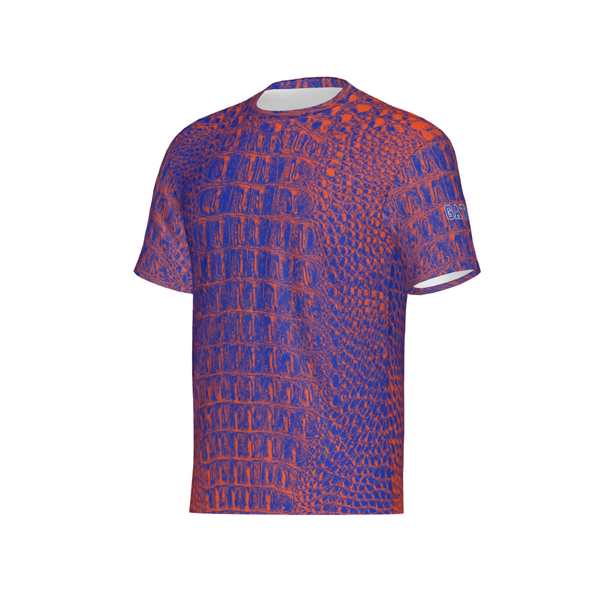 Men Blue and Orange Gators Performance UPF+50 Short Sleeve Shirt