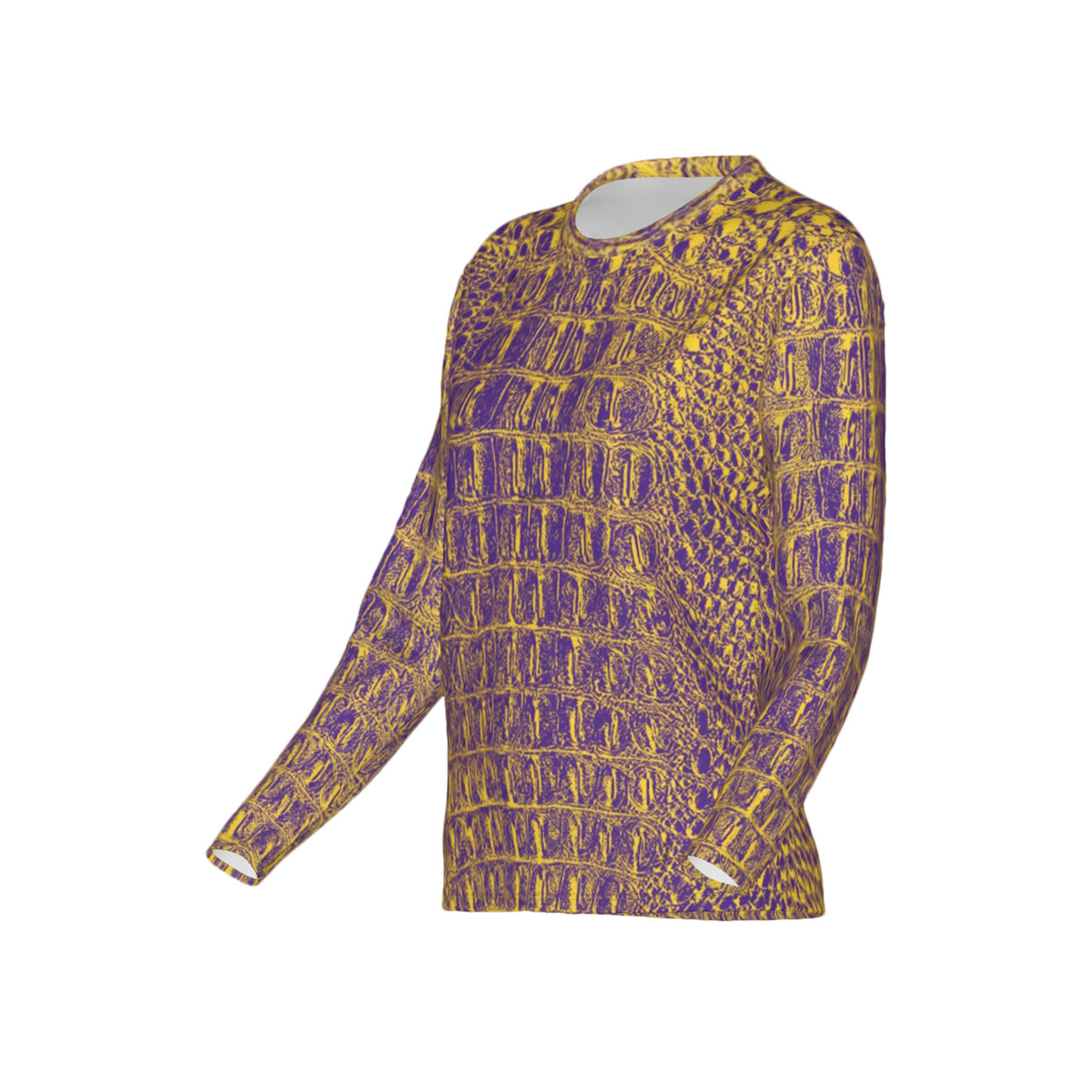 Women Purple and Gold Gator Performance UPF+50 Crew Neck Long Sleeve Shirt