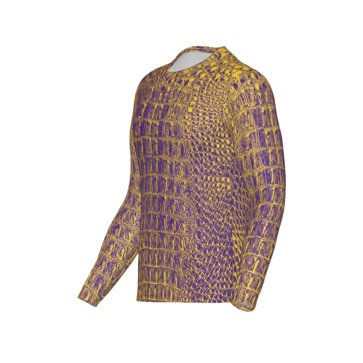 Men Purple and Gold Gator Performance UPF+50 Long Sleeve Shirt