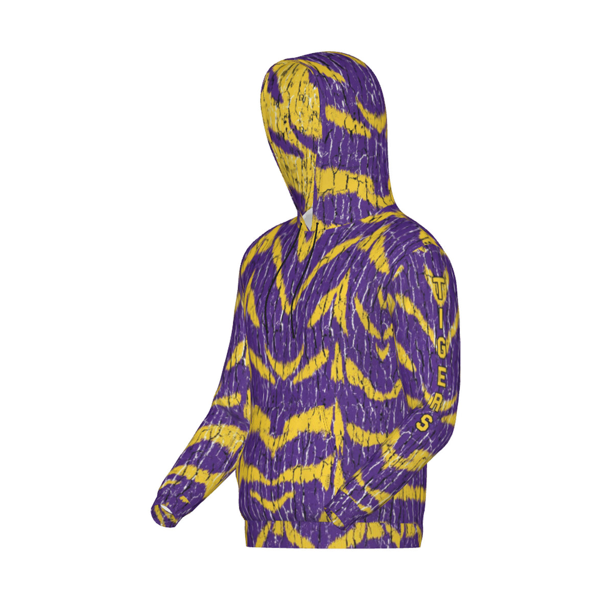 Purple And Gold Tigers Tree Bark Unisex Hoodie