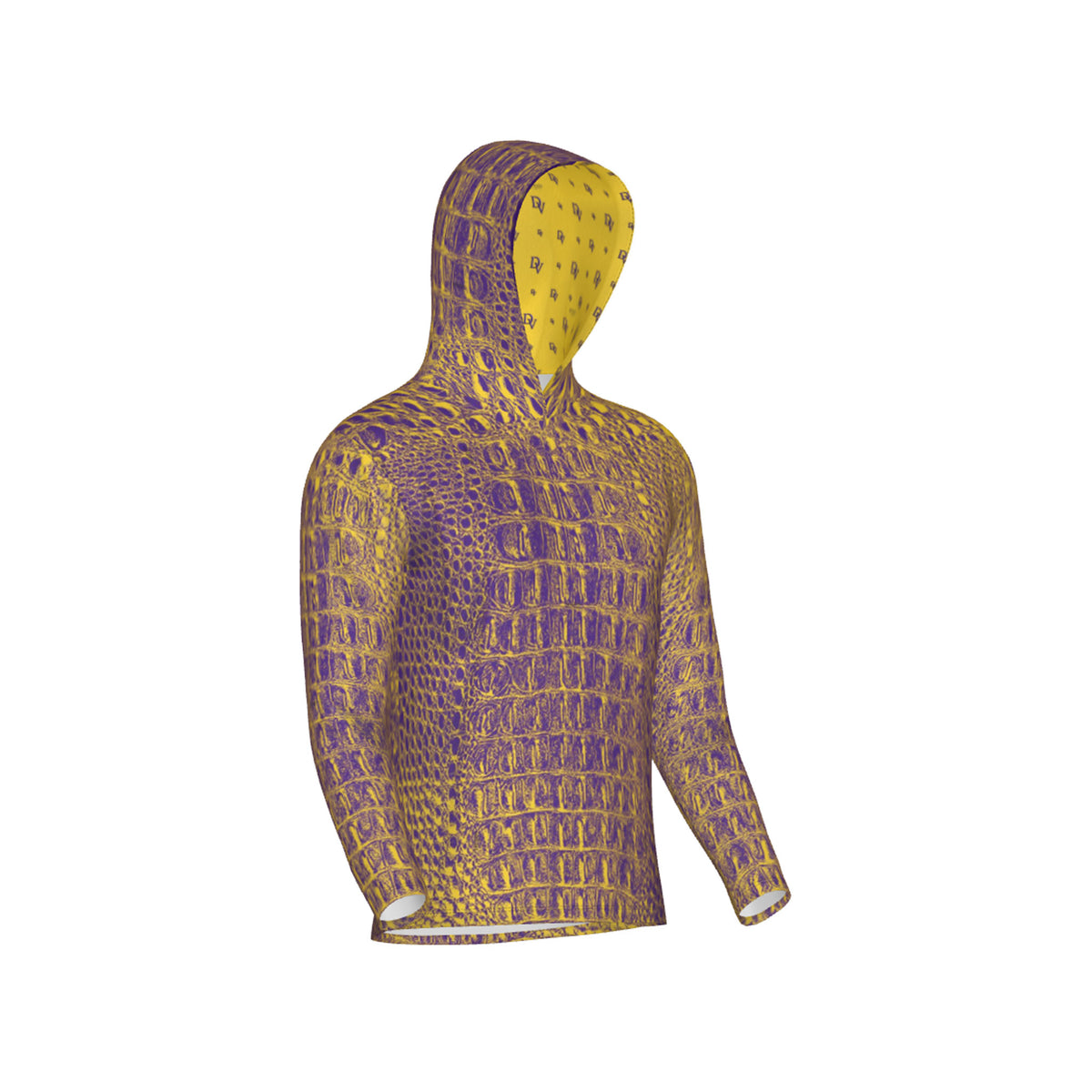 Purple and Gold Gator Performance UPF+50 Hoodie