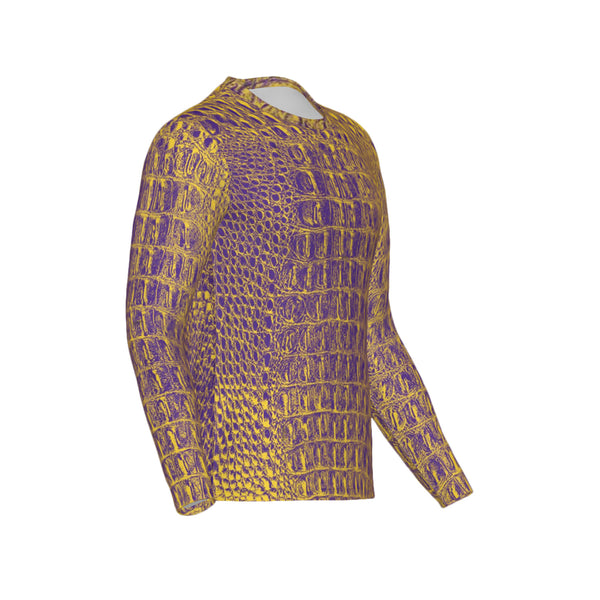 Men Purple and Gold Gator Performance UPF+50 Long Sleeve Shirt