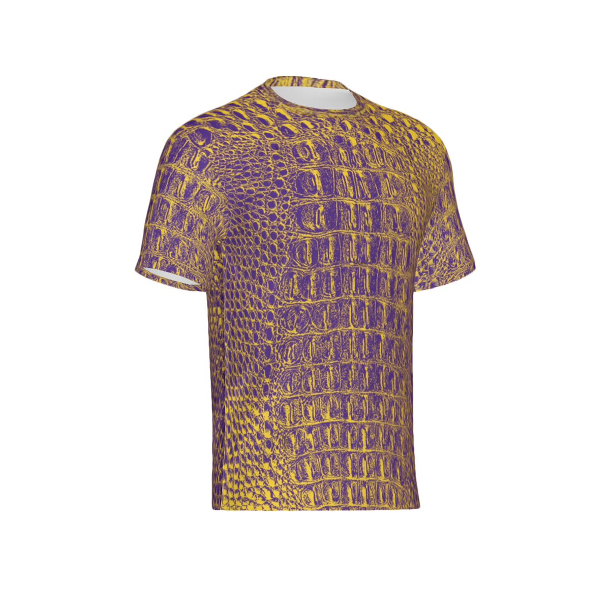 Men Purple and Gold Gator Performance UPF+50 Short Sleeve Shirt