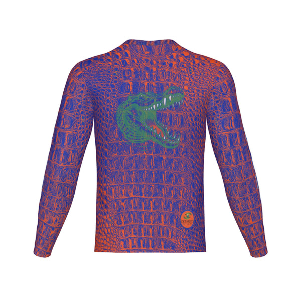 Men Blue and Orange Gators Performance UPF+50 Long Sleeve Shirt