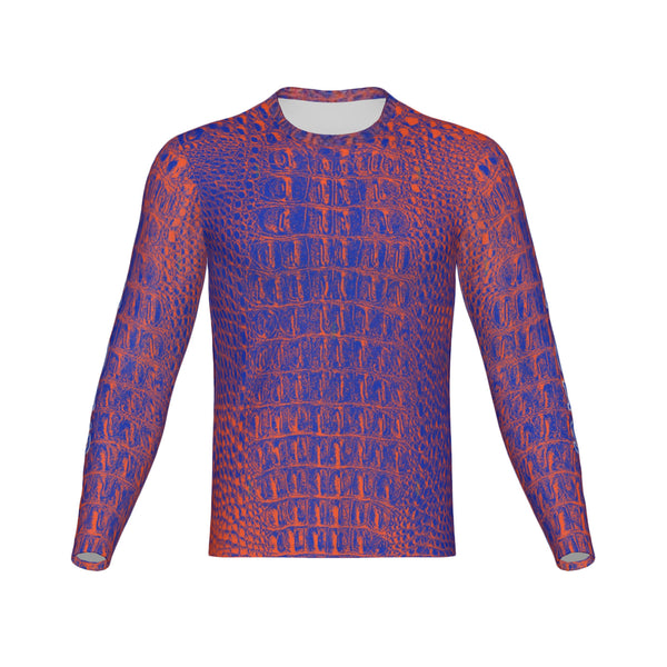 Men Blue and Orange Gators Performance UPF+50 Long Sleeve Shirt