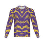 Men Purple and Gold Tree Bark Performance UPF+50 Long Sleeve Shirt