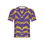 Men Purple and Gold Tree Bark Performance UPF+50 Short Sleeve Shirt