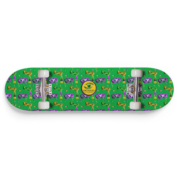 Green Mardi Gras Custom Skateboard