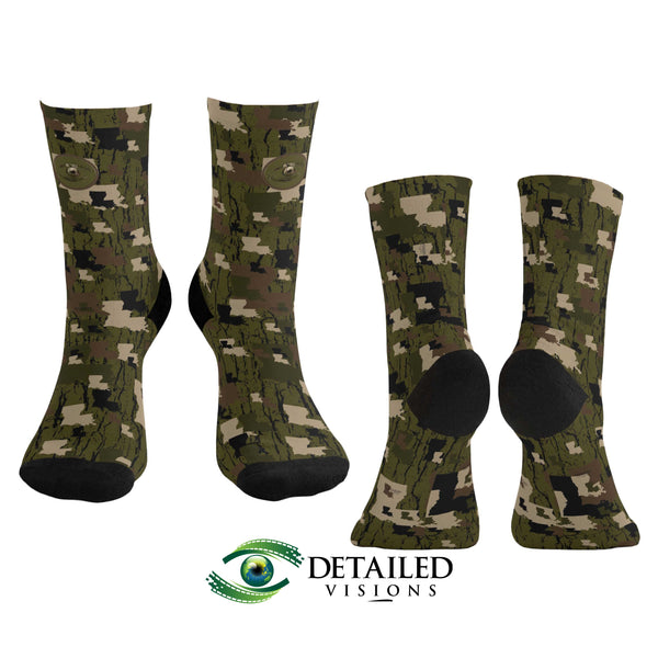 Louisiana Tree Bark Camouflage Socks