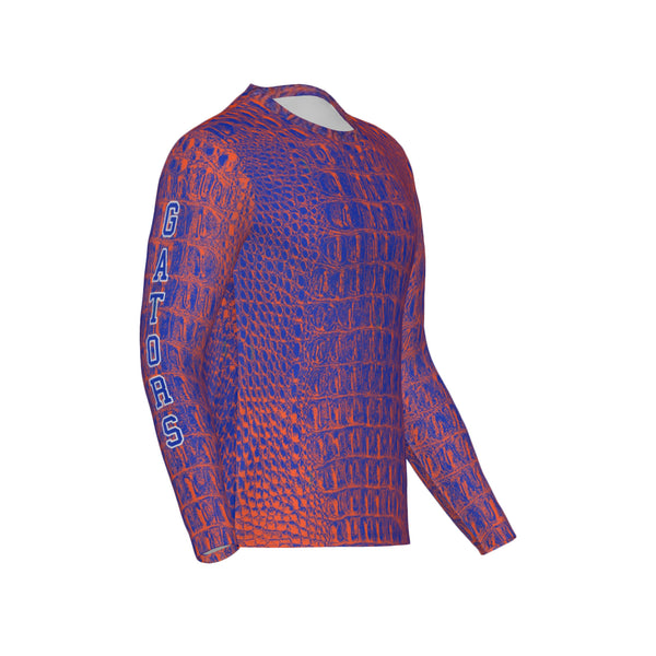 Men Blue and Orange Gators Performance UPF+50 Long Sleeve Shirt